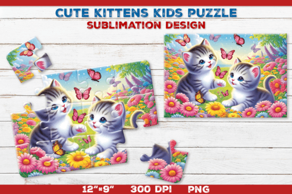 Download Cute Kittens Kids Puzzle Template - Puzzle template Collection