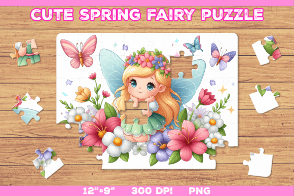 Download Cute Fairy Puzzle Template - Puzzle template Collection
