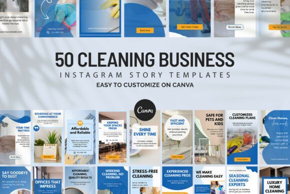 Download Cleaning Business IG Canva Story Design - Story Collection