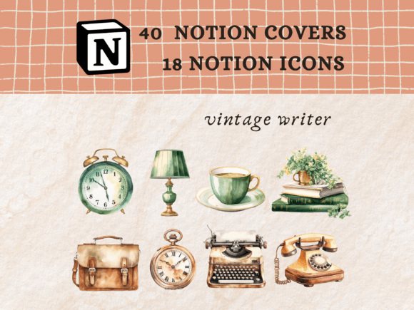 Download Vintage Writer Notion Icons - Writer Collection