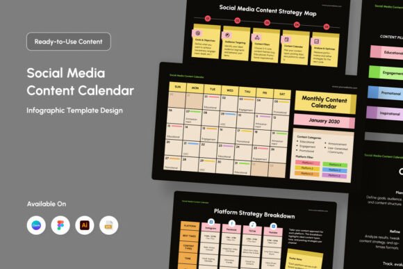 Download Social Media Content Calendar Infographi - Content calendar Collection