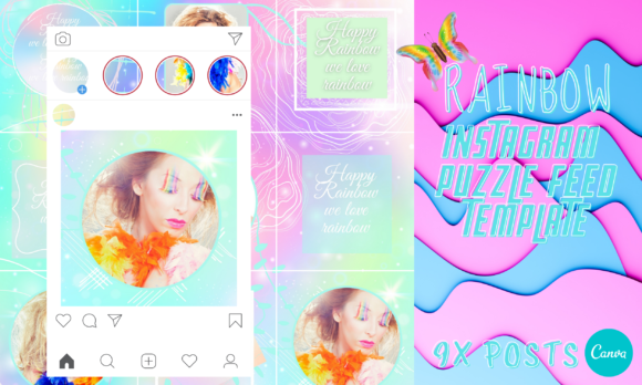 Download Rainbow Pro Instagram Puzzle Template - Puzzle template Collection