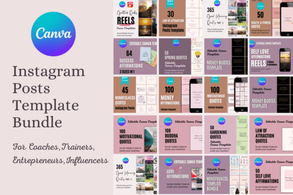 Download Instagram Post Canva Template Bundle - Canva template bundle Collection
