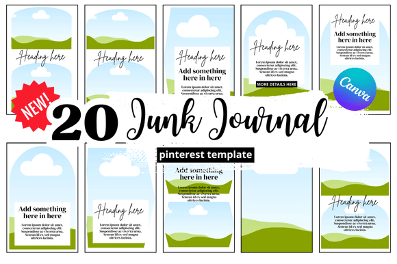 Download 20 Junk Journal Pinterest Pin - Premium Resources