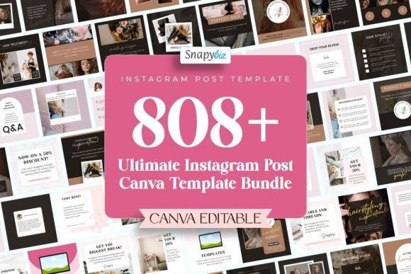 Download Instagram Post Canva Template Bundle - Canva template bundle Collection