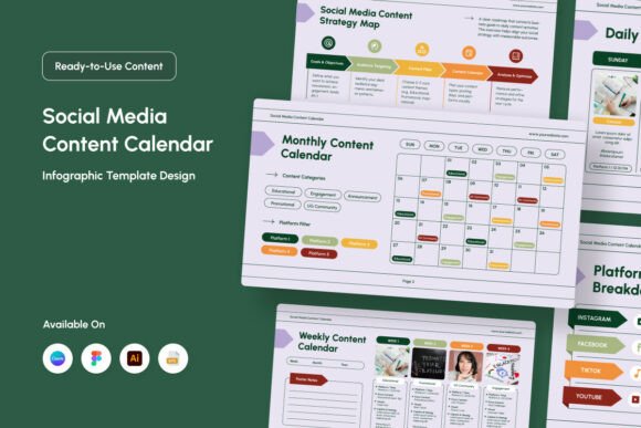 Download Social Media Content Calendar Infographi - Content calendar Collection