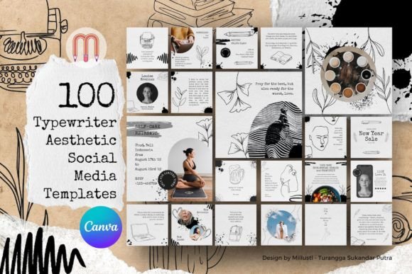 Download 100 Typewriter Canva Instagram Template - Writer Collection